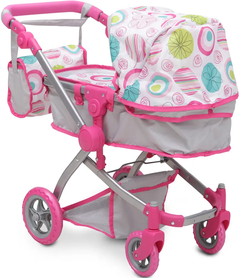 Carucior pentru papusa Moni Pink Rose 9651B (Pink/Gray) - 7