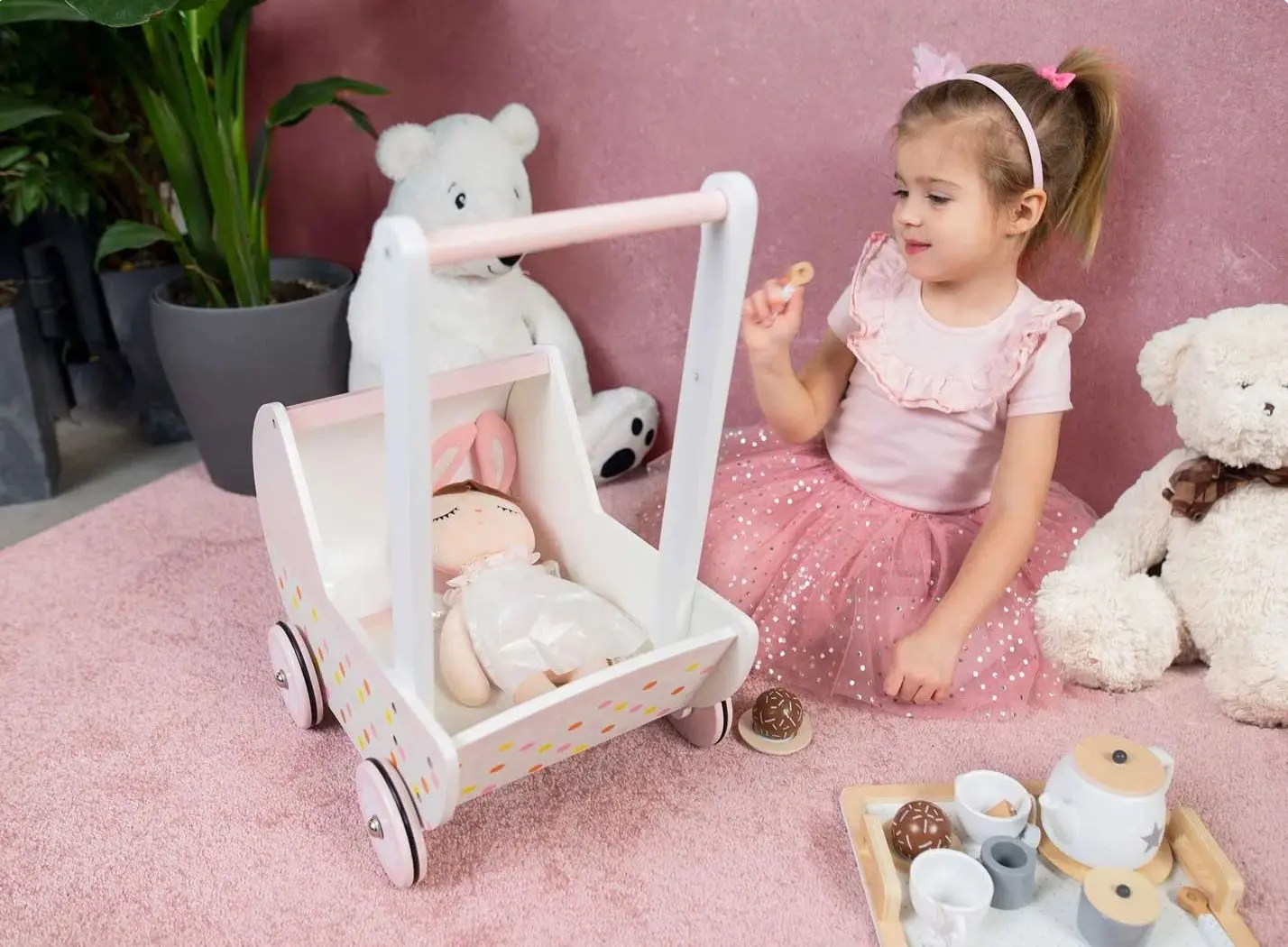 Коляска для куклы Ricokids RK-813 (White/Grey) - 5