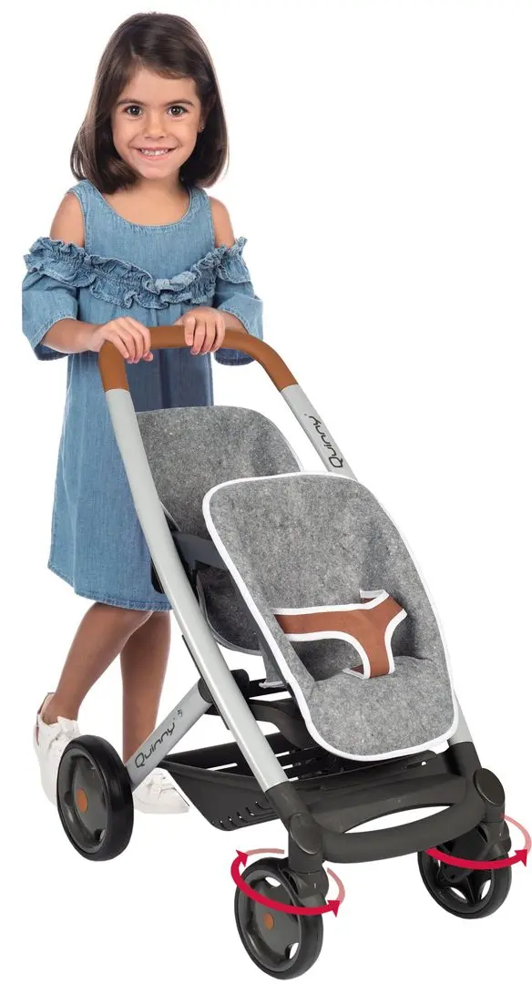 Carucior pentru papusi Smoby Maxi Cosi Quinny Felt (Gray/Black/Brown) - 2