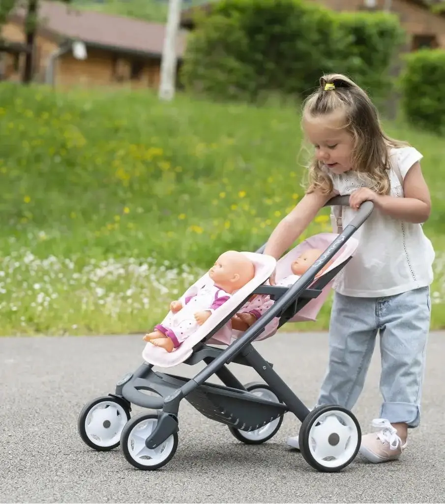 Carucior pentru papusi Smoby Quinny 253217 (Pink/Grey)