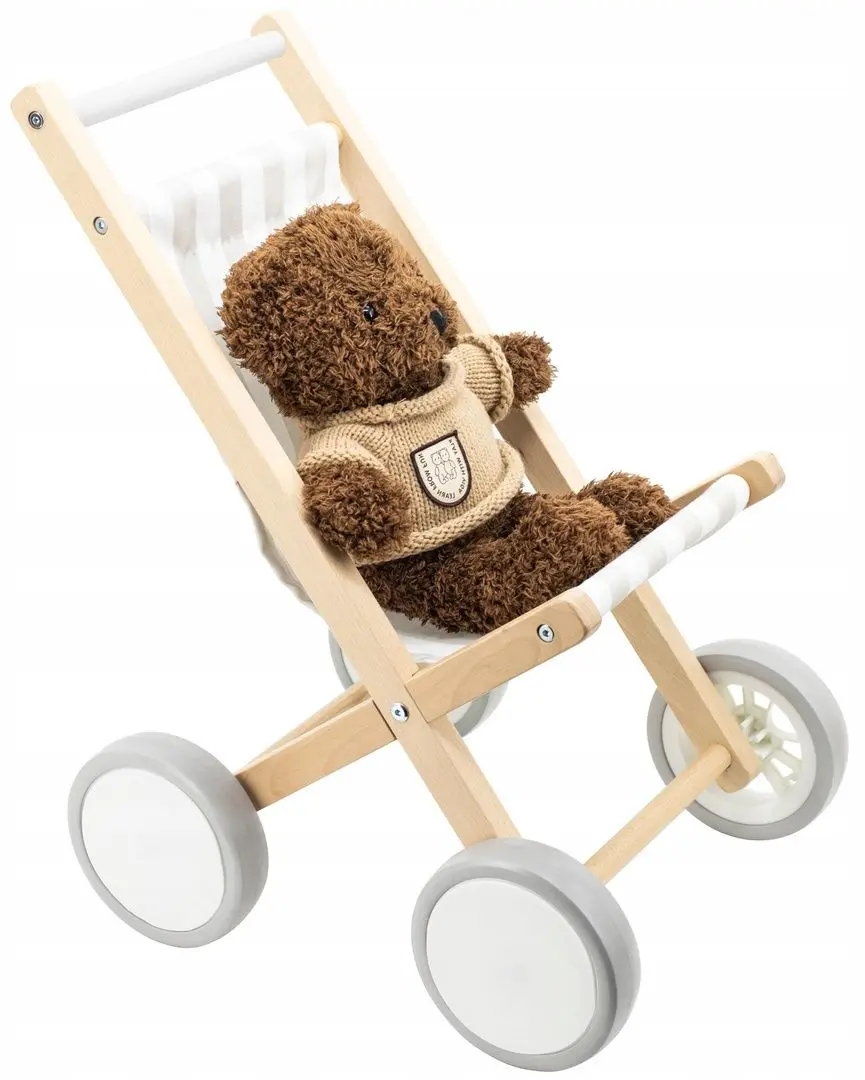 Коляска для куклы Viga 44687 (Wood/Grey) - 4