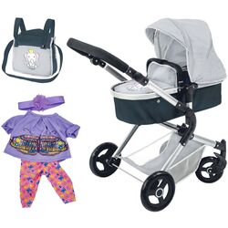 Коляска для куклы Woopie Royal 00409 (Blue/Grey)