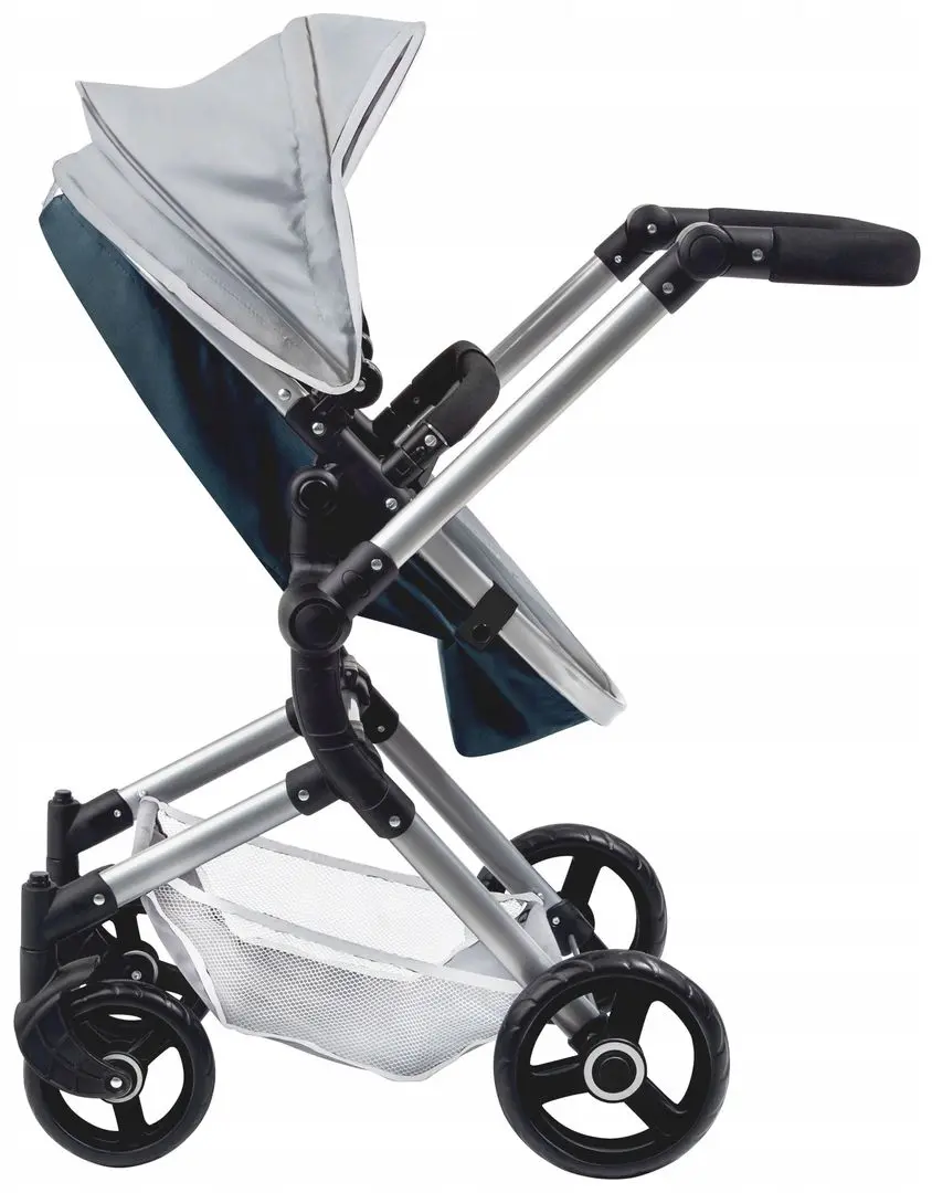 Коляска для куклы Woopie Royal 00412 (Blue/Grey) - 4