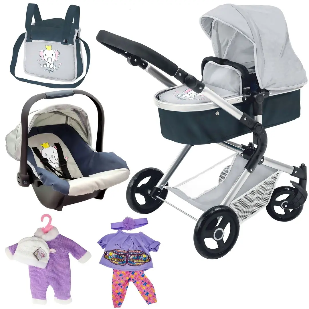 Коляска для куклы Woopie Royal 00412 (Blue/Grey)