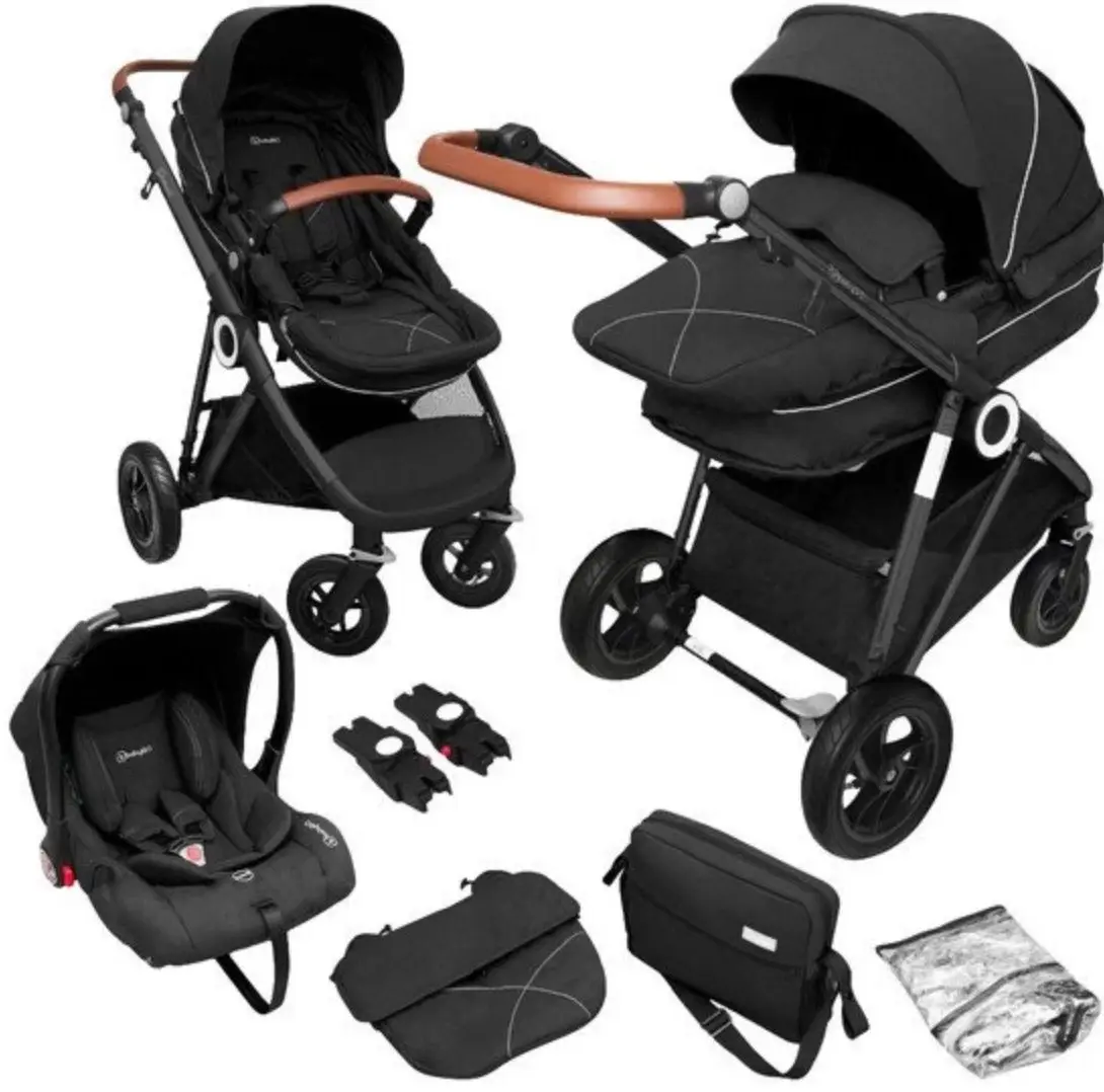 Коляска модульная 3в1 BabyGo Halime Air (Black/Anthracite) - 2