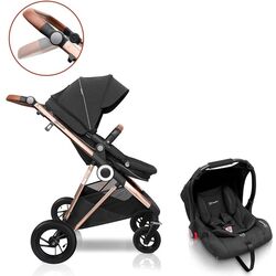 Коляска модульная 3в1 BabyGo Halime Air (Black/Anthracite) Thumb