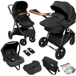 Коляска модульная 3в1 BabyGo Halime Air (Black/Anthracite) Thumb