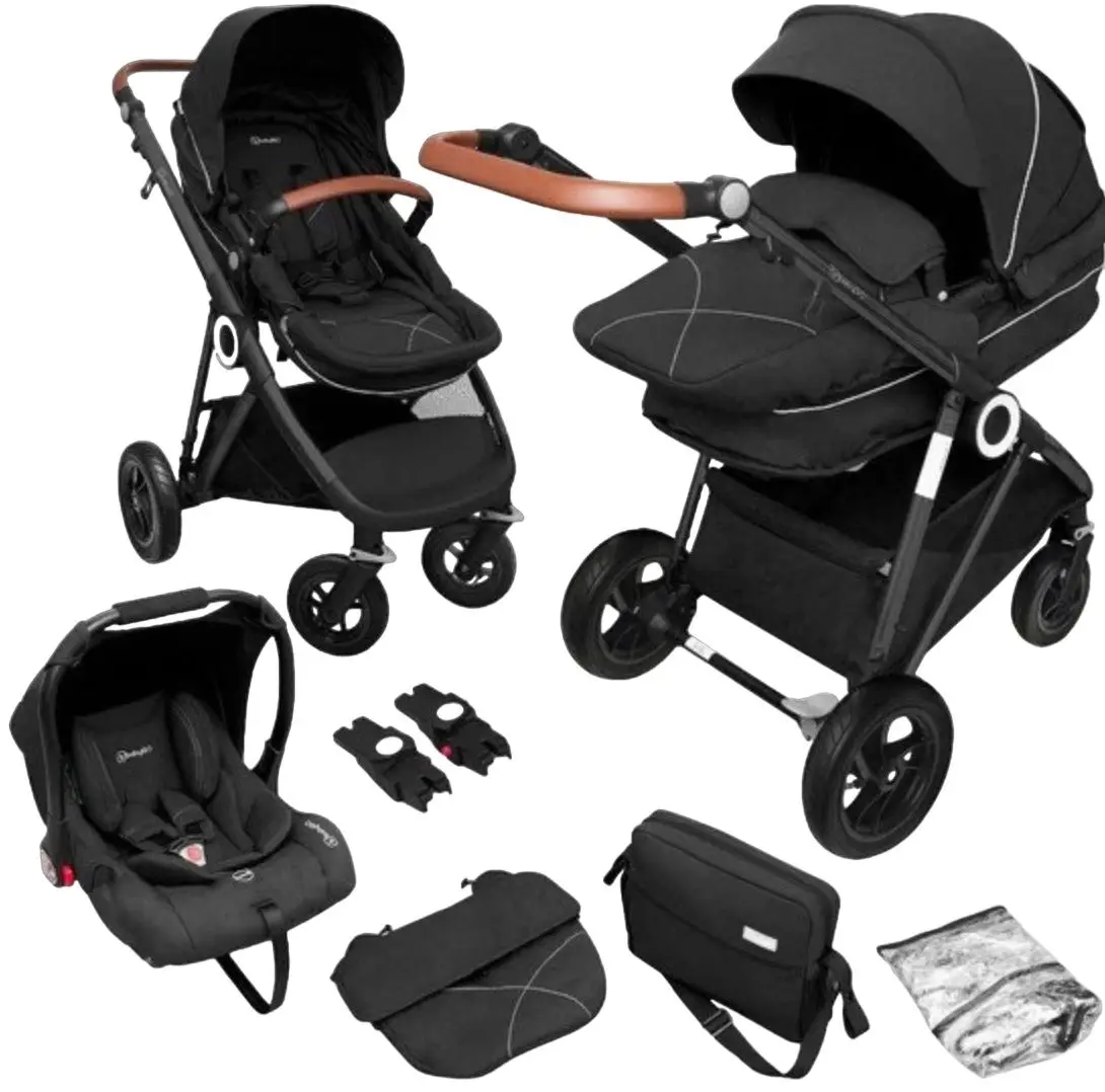 Коляска модульная 3в1 BabyGo Halime Air (Black/Anthracite) - 10