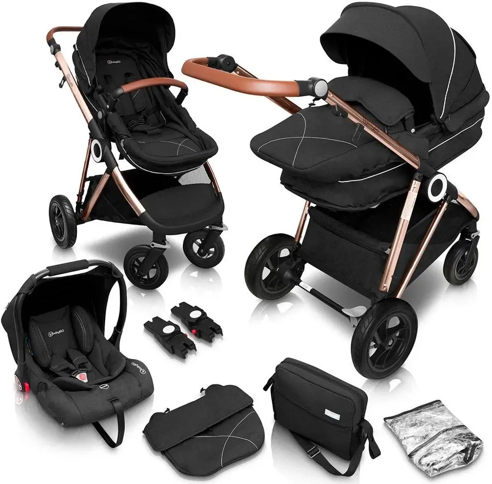 Carucior modular 3in1 BabyGo Halime Air (Gold/Anthracite)