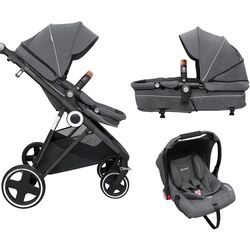 Carucior modular 3in1 BabyGo Halime (Grey/Black) Thumb