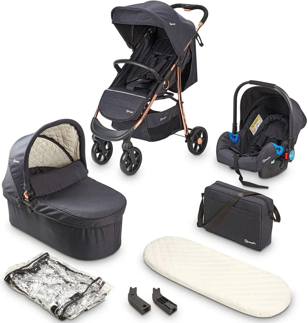 Carucior modular 3in1 BabyGo Style (Black)