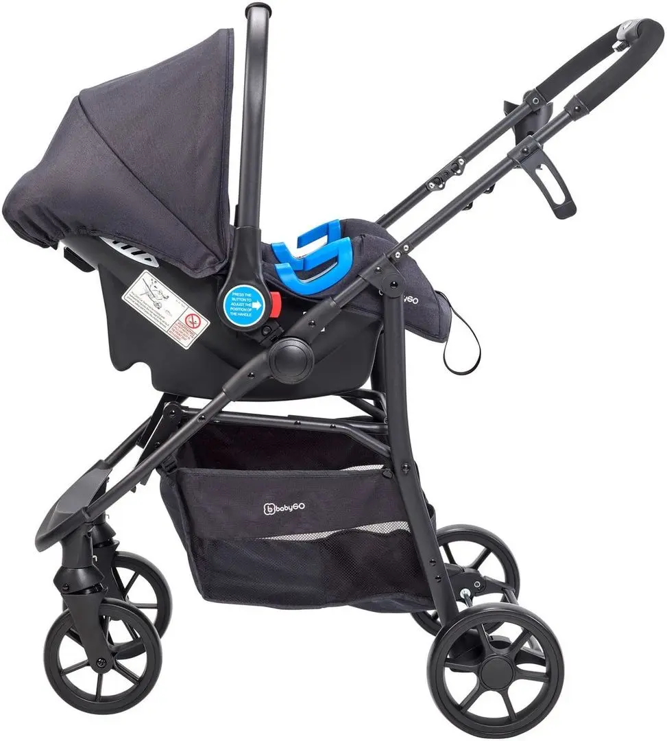Carucior modular 3in1 BabyGo Style (Black/Rosa)