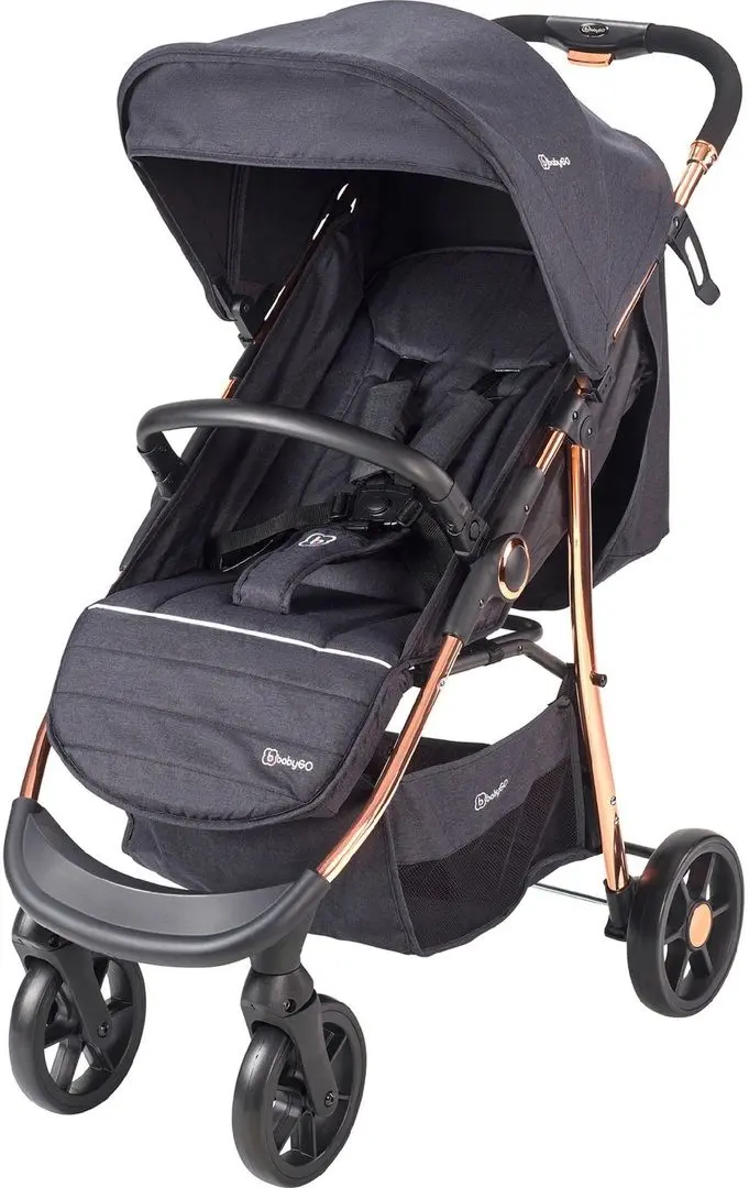 Carucior modular 3in1 BabyGo Style (Black/Rosegold)