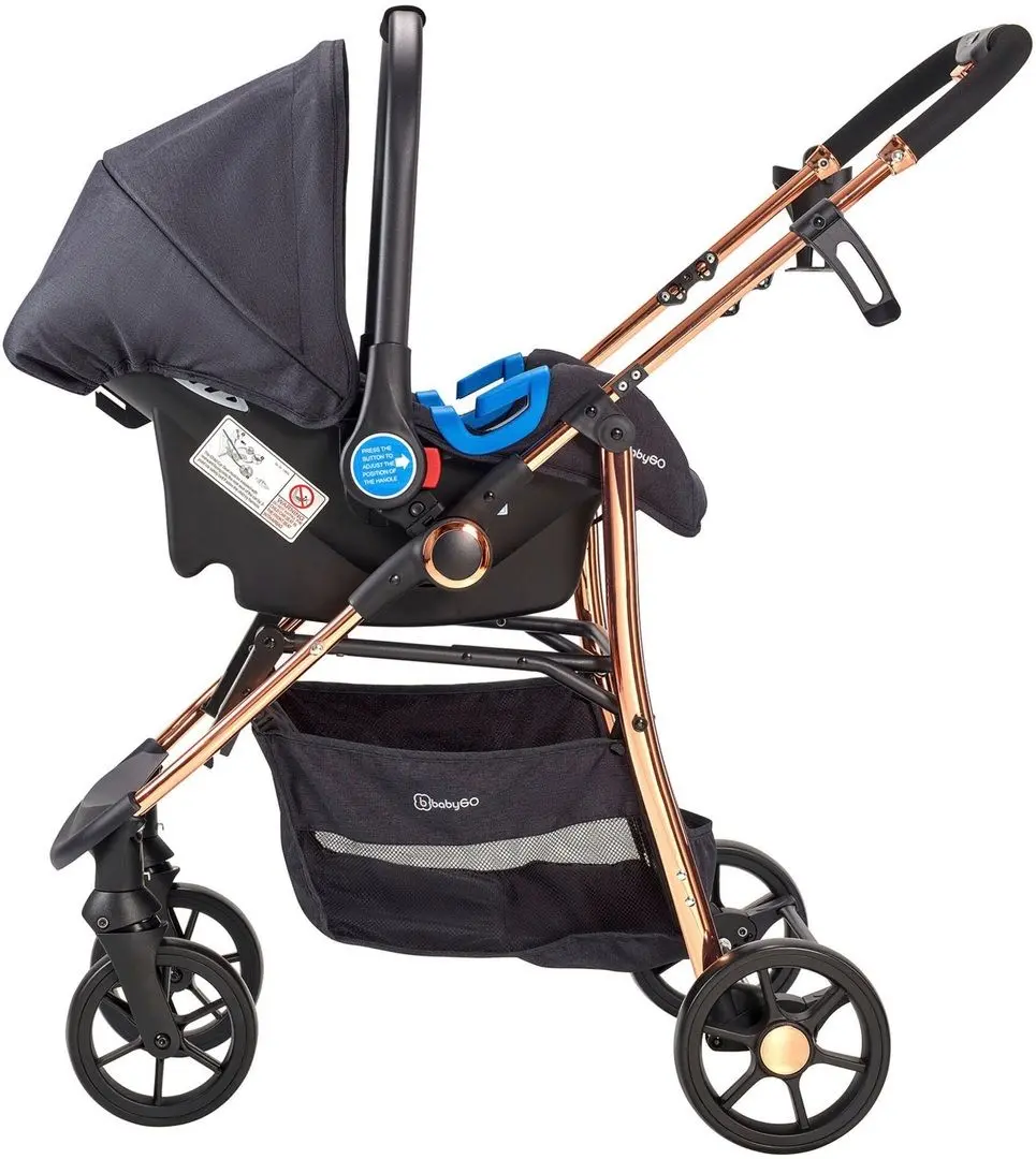 Carucior modular 3in1 BabyGo Style (Black/Rosegold)