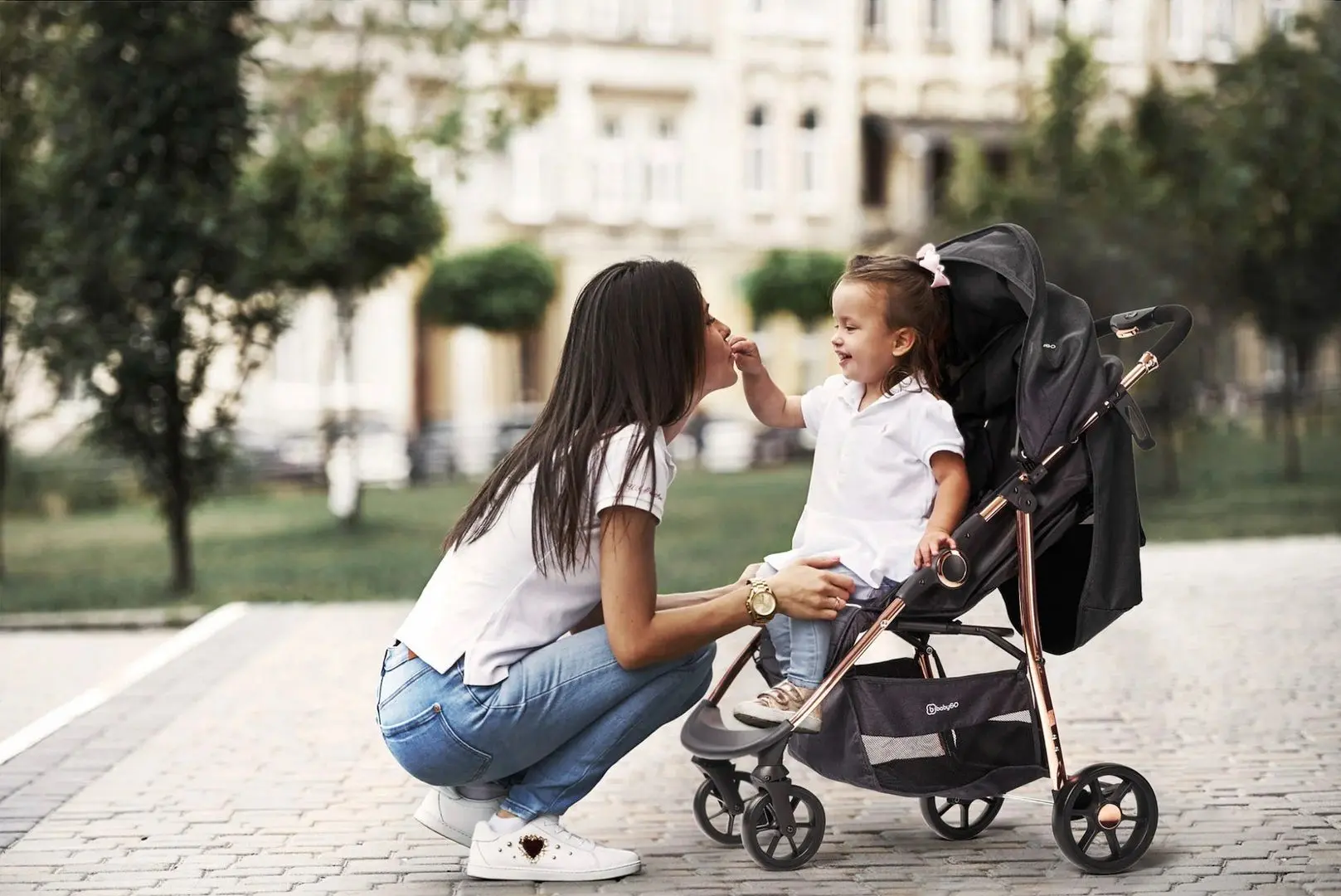 Carucior modular 3in1 BabyGo Style (Black/Rosegold)