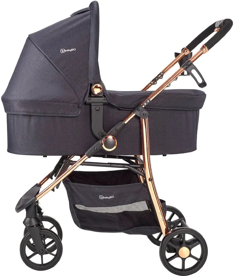 Carucior modular 3in1 BabyGo Style (Black/Rosegold)