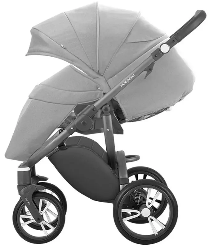 Carucior modular 2in1 Bebetto Holland w08 Graphite Frame (Grey) - 11