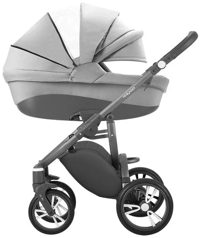 Carucior modular 2in1 Bebetto Holland w08 Graphite Frame (Grey) - 4