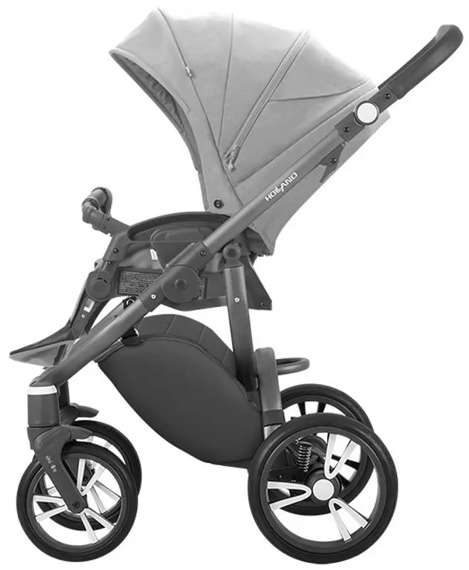 Carucior modular 2in1 Bebetto Holland w08 Graphite Frame (Grey) - 6