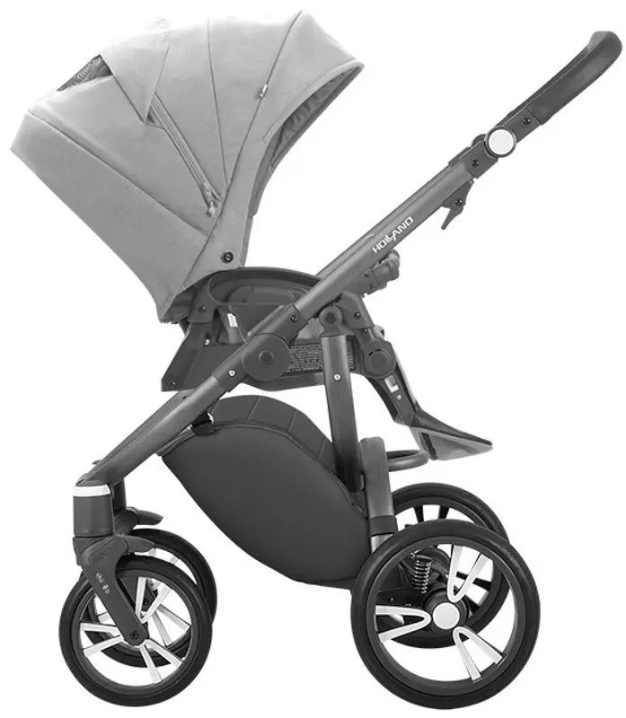 Carucior modular 2in1 Bebetto Holland w08 Graphite Frame (Grey) - 8