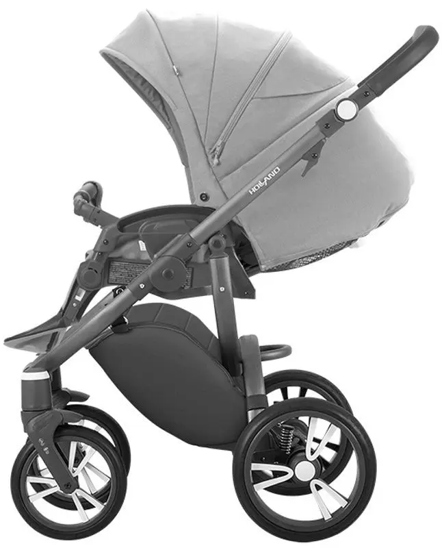 Carucior modular 2in1 Bebetto Holland w08 Graphite Frame (Grey) - 9