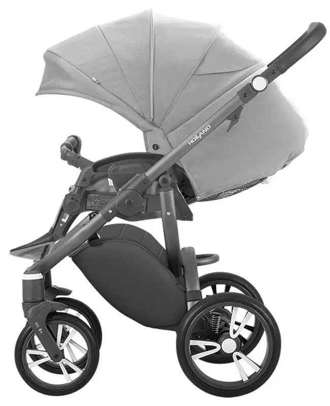 Carucior modular 2in1 Bebetto Holland w08 Graphite Frame (Grey) - 10