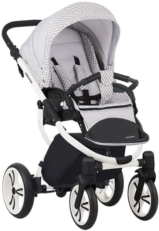 Carucior modular 2in1 Bebetto Holland w45 White Frame (Grey Light/White)