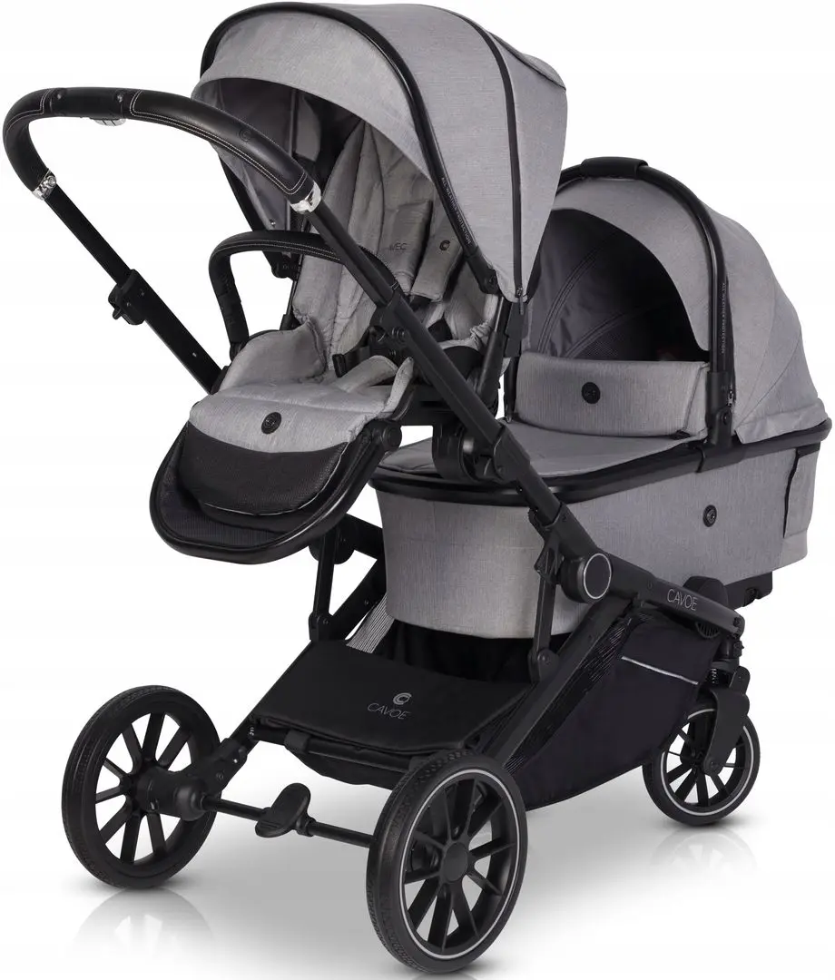 Carucior pentru gemeni Cavoe Avec (Frost) - 3