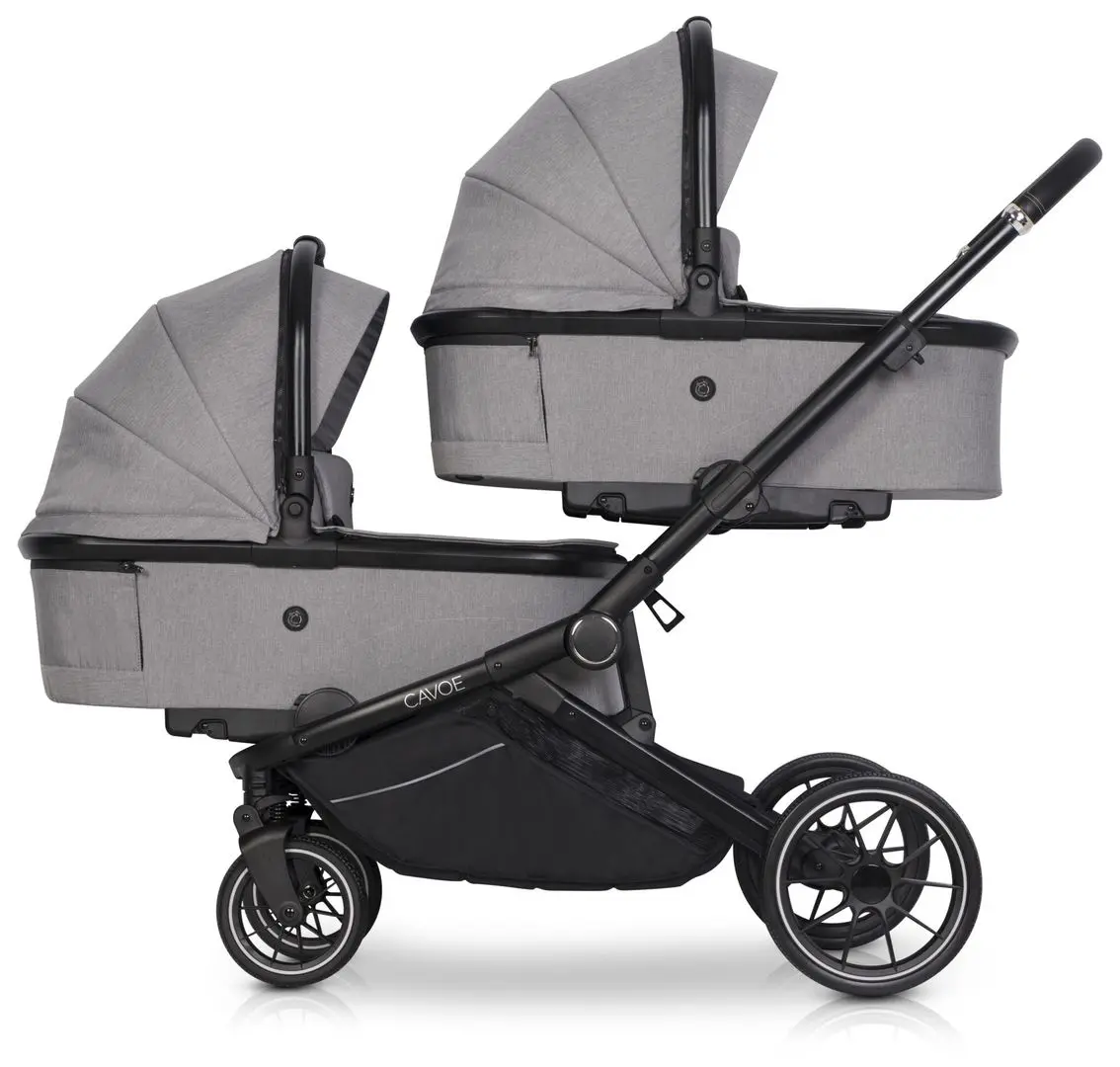 Carucior pentru gemeni Cavoe Avec (Frost) - 7