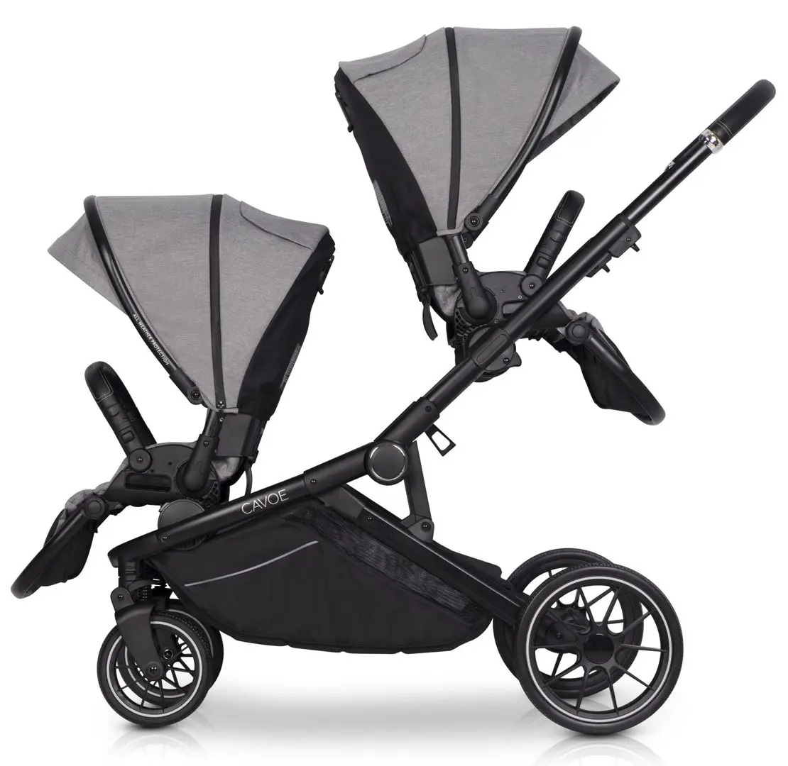 Carucior pentru gemeni Cavoe Avec (Frost) - 9