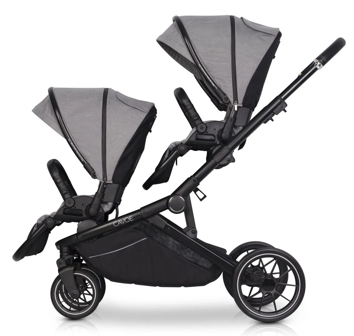 Carucior pentru gemeni Cavoe Avec (Frost) - 10