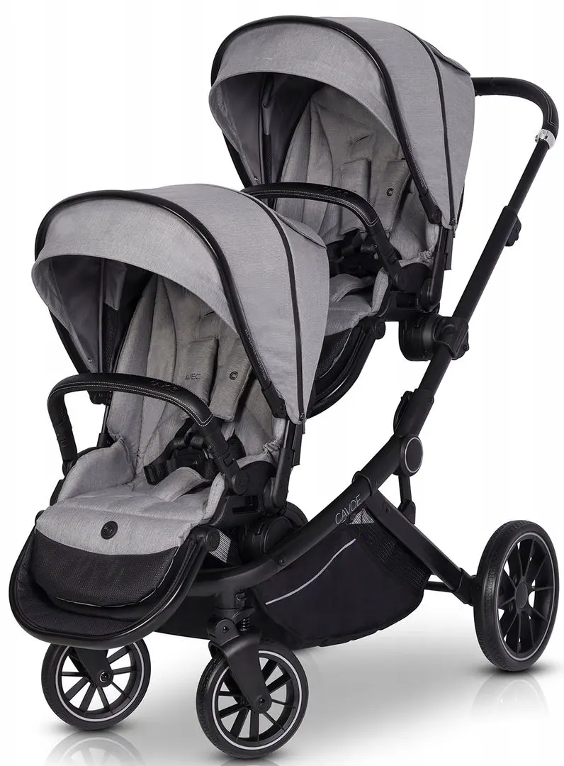Carucior pentru gemeni Cavoe Avec (Frost) - 2