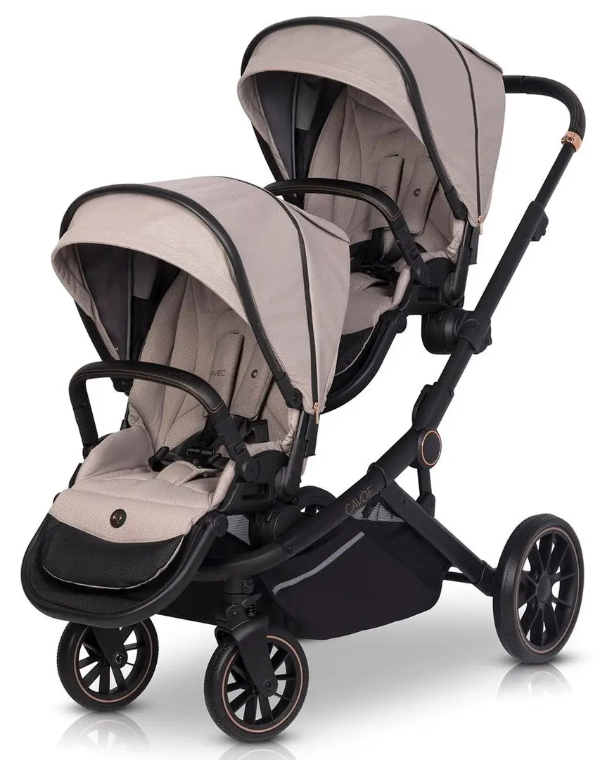 Carucior pentru gemeni Cavoe Avec (Taupe) - 2