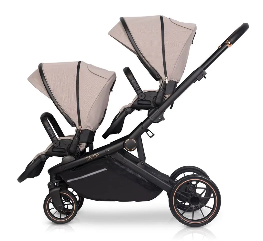 Carucior pentru gemeni Cavoe Avec (Taupe) - 5