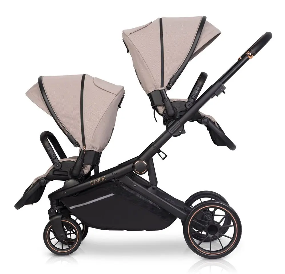 Carucior pentru gemeni Cavoe Avec (Taupe) - 6