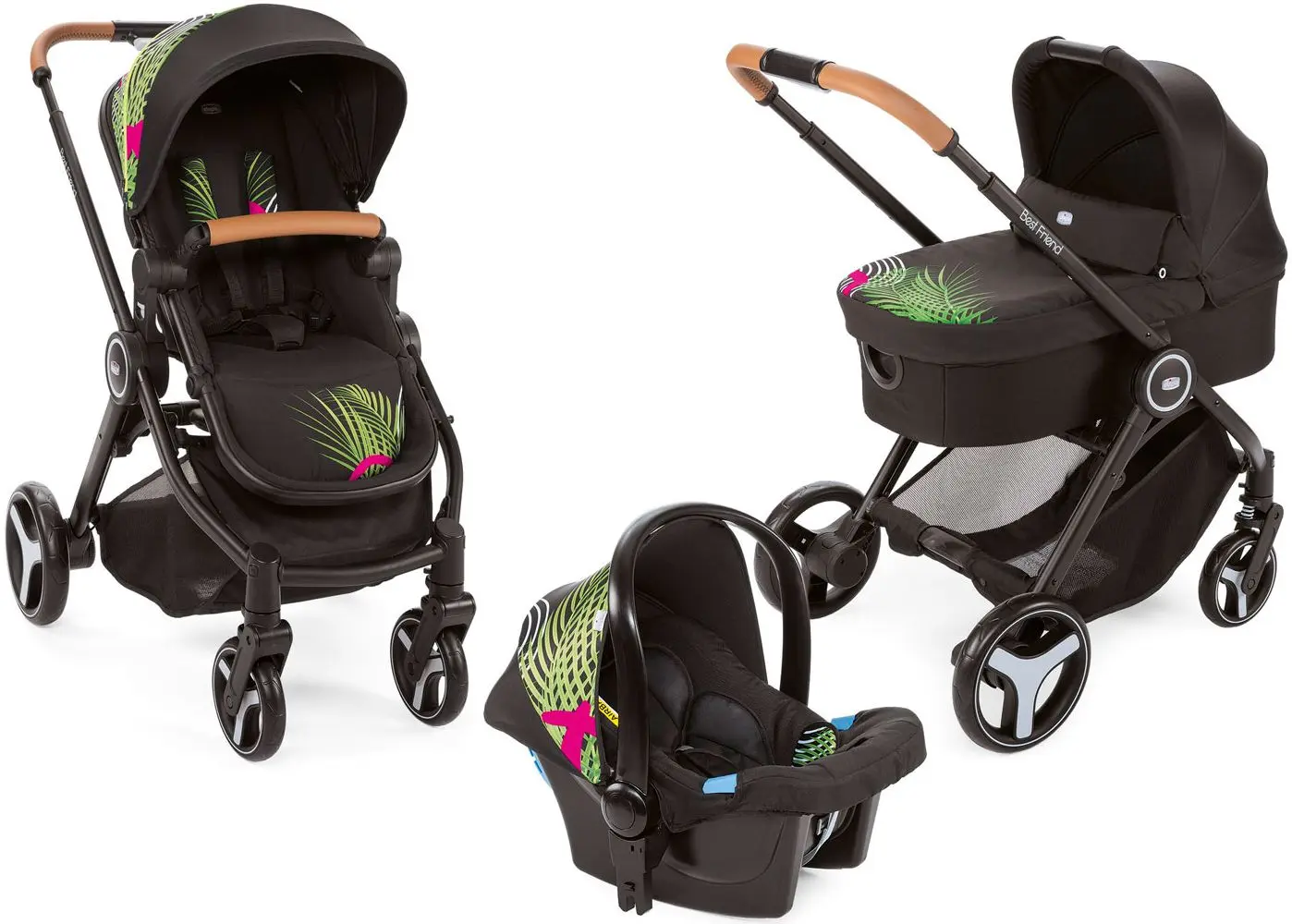 Carucior modular 3in1 Chicco Trio Best Friend Comfort (Optical Jungle) - 8