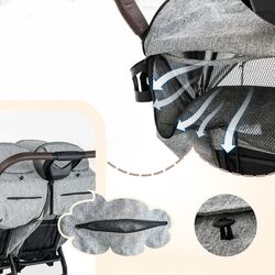 Carucior pentru gemeni Costway BC10048DE-GR (Gray) Thumb