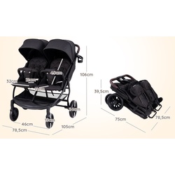 Carucior pentru gemeni Costway BC10048DE-SH (Grey) Thumb