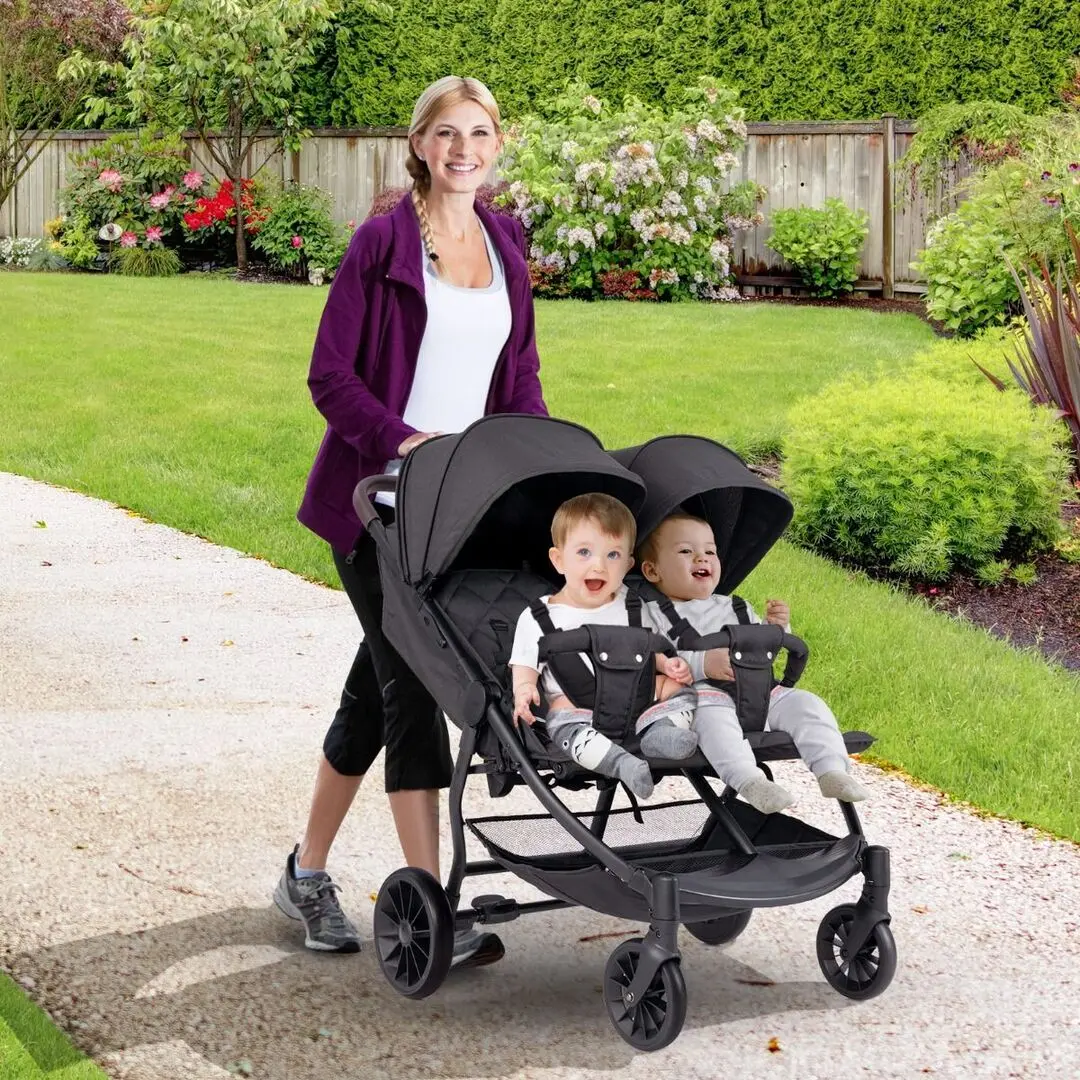 Carucior pentru gemeni Costway BC10048DE-SH (Grey)