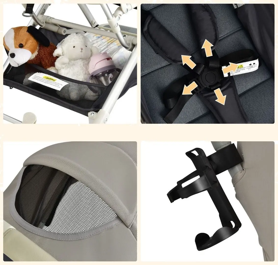 Carucior de plimbare Costway BC10067GR (Grey)