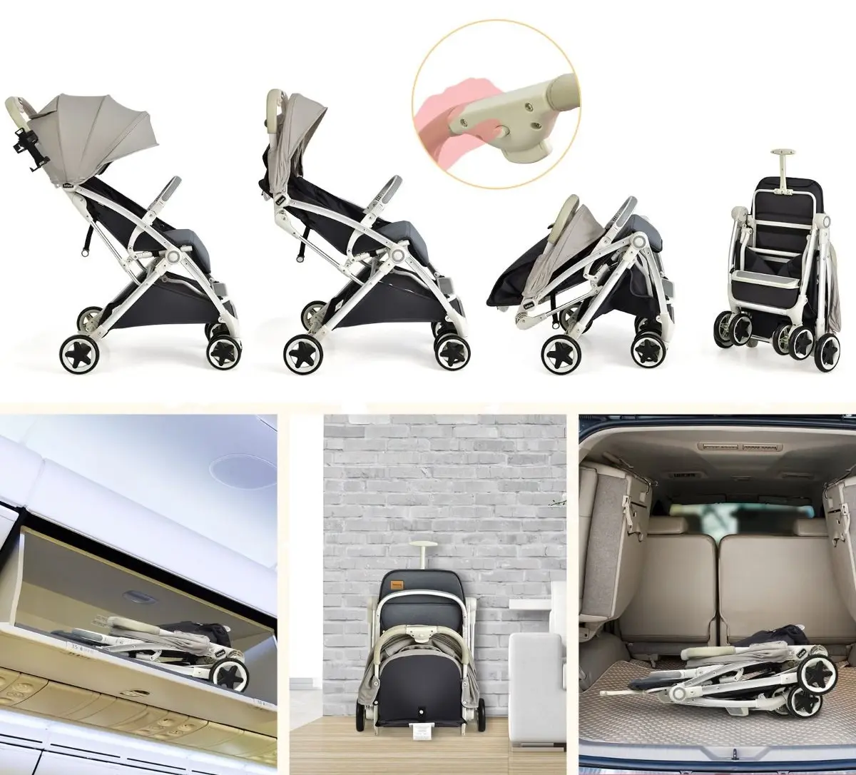 Carucior de plimbare Costway BC10067GR (Grey)