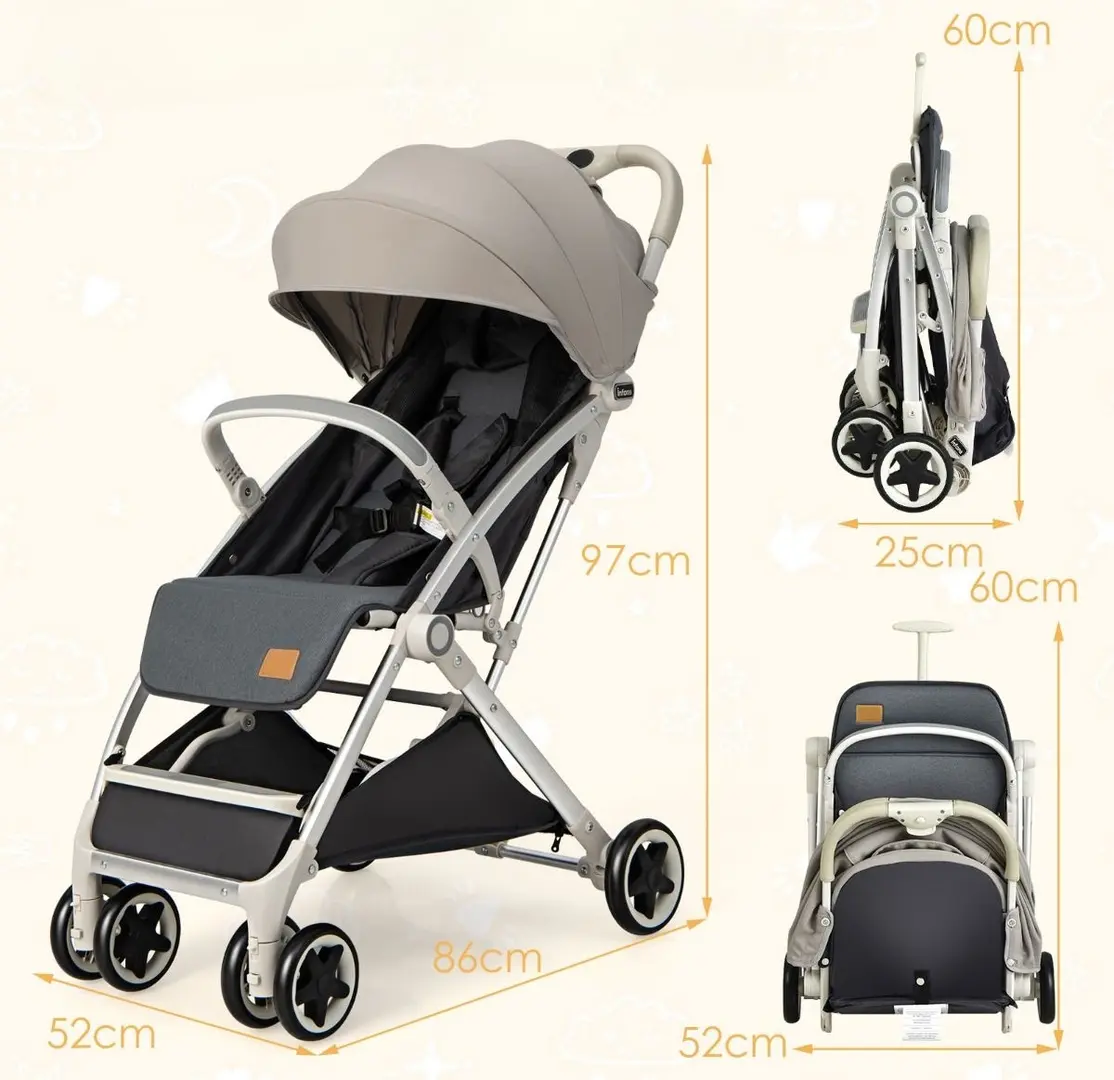 Carucior de plimbare Costway BC10067GR (Grey)