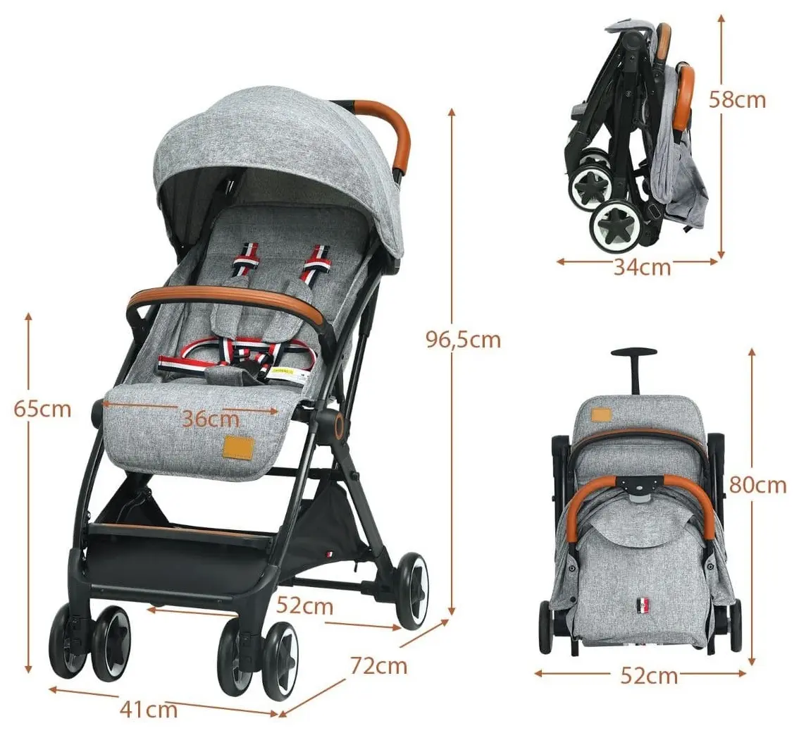 Carucior de plimbare Costway BC10145GR (Grey)