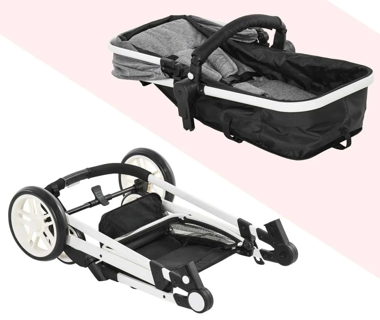 Коляска модульная 2в1 Homcom 440-024 (Grey) - 7