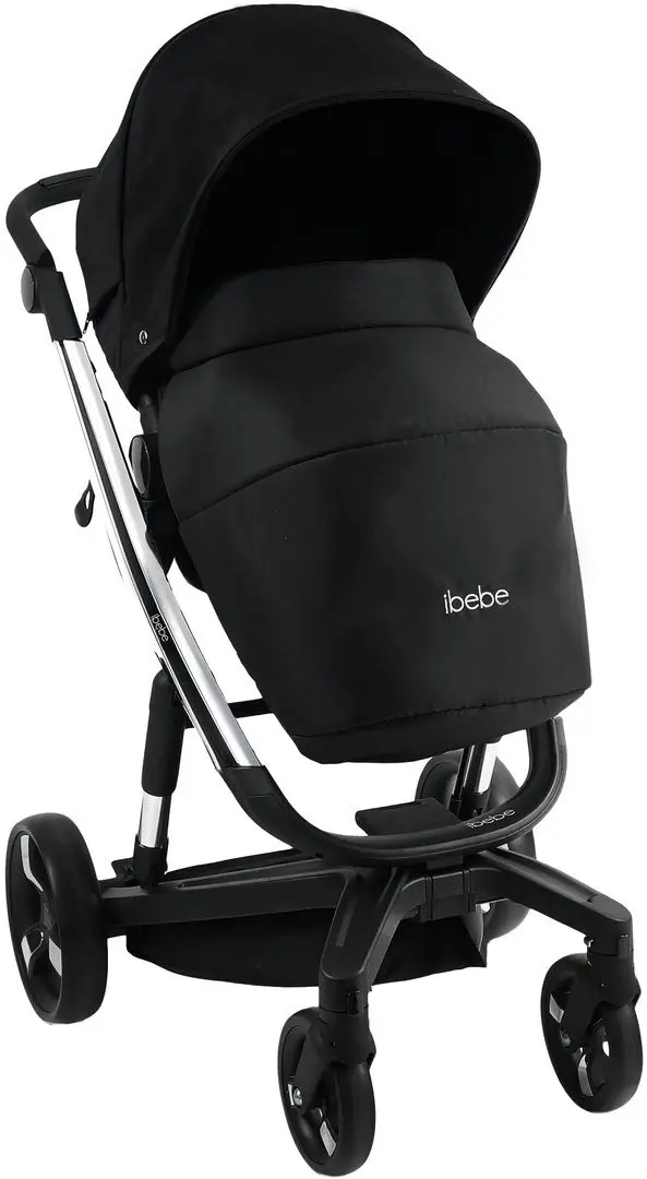 Carucior modular 2in1 iBebe iSTOP IS7 (Black/Chrome) - 2