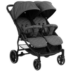 Коляска для двойни KikkaBoo Happy 2 (Dark Grey)