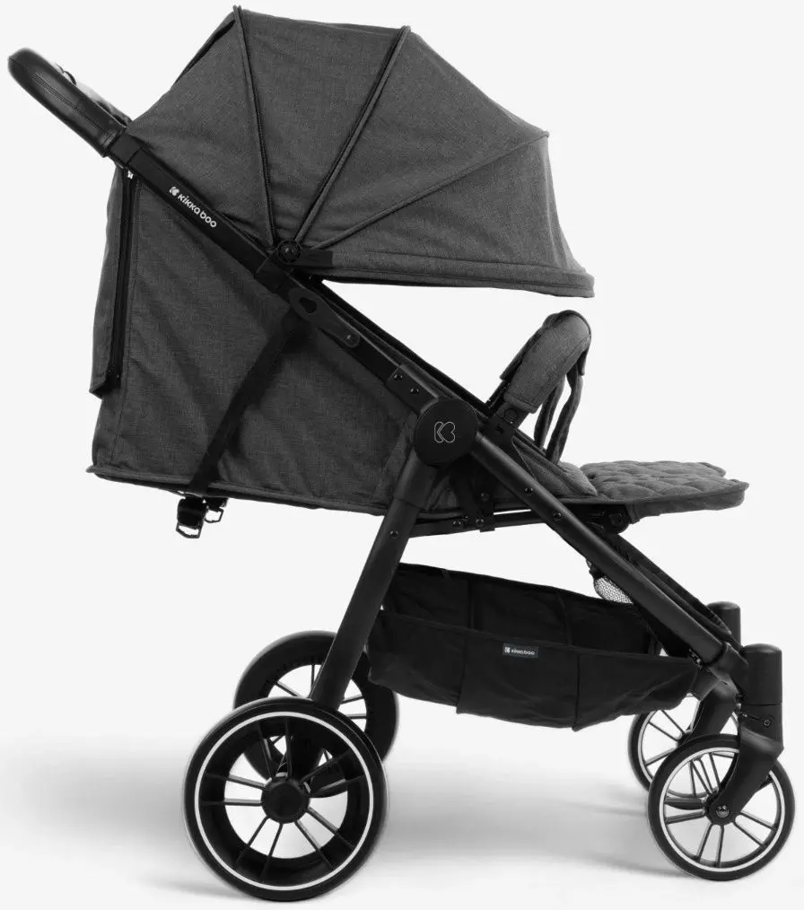 Carucior pentru gemeni KikkaBoo Happy 2 (Dark Grey)