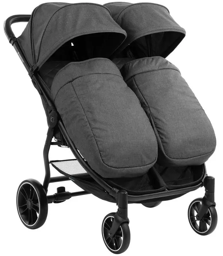 Carucior pentru gemeni KikkaBoo Happy 2 (Dark Grey)