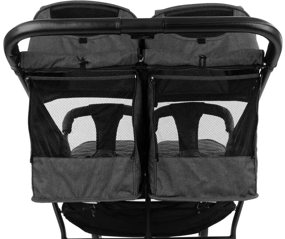 Carucior pentru gemeni KikkaBoo Happy 2 (Dark Grey)