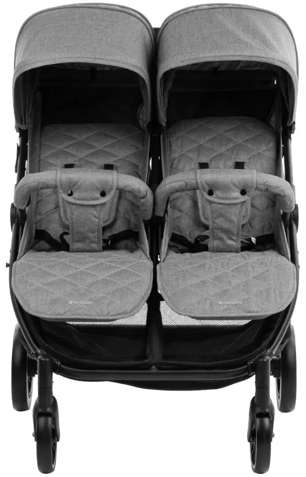 Коляска для двойни KikkaBoo Happy 2 (Light Grey)